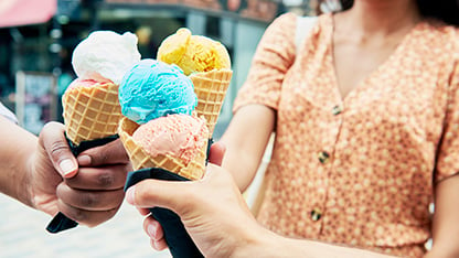 group of people enjoying ice cream